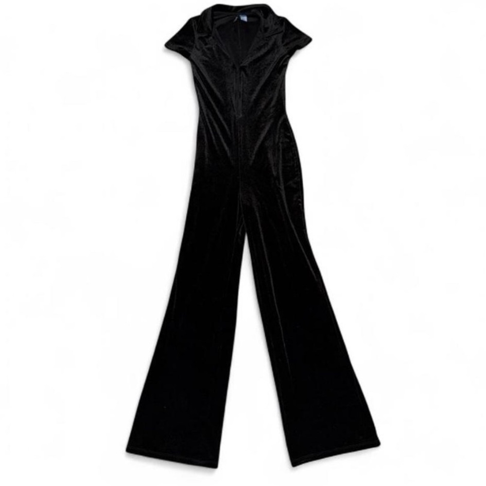 H&M Divided Black Velvet Jumpsuit – Size S